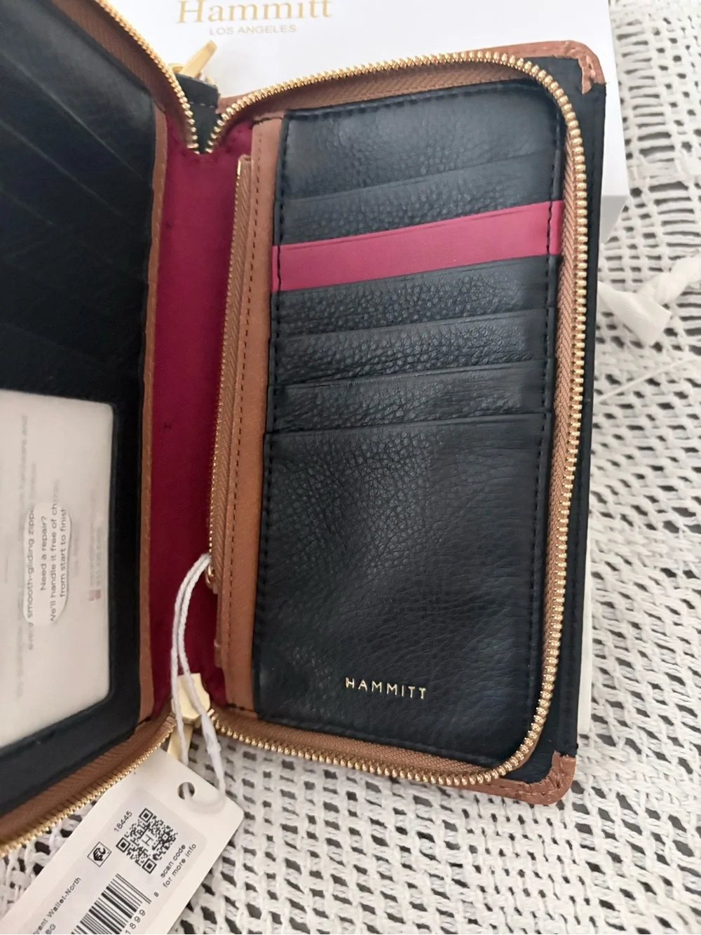 Hammitt Bryant Black and Brown Leather Wallet - NWT